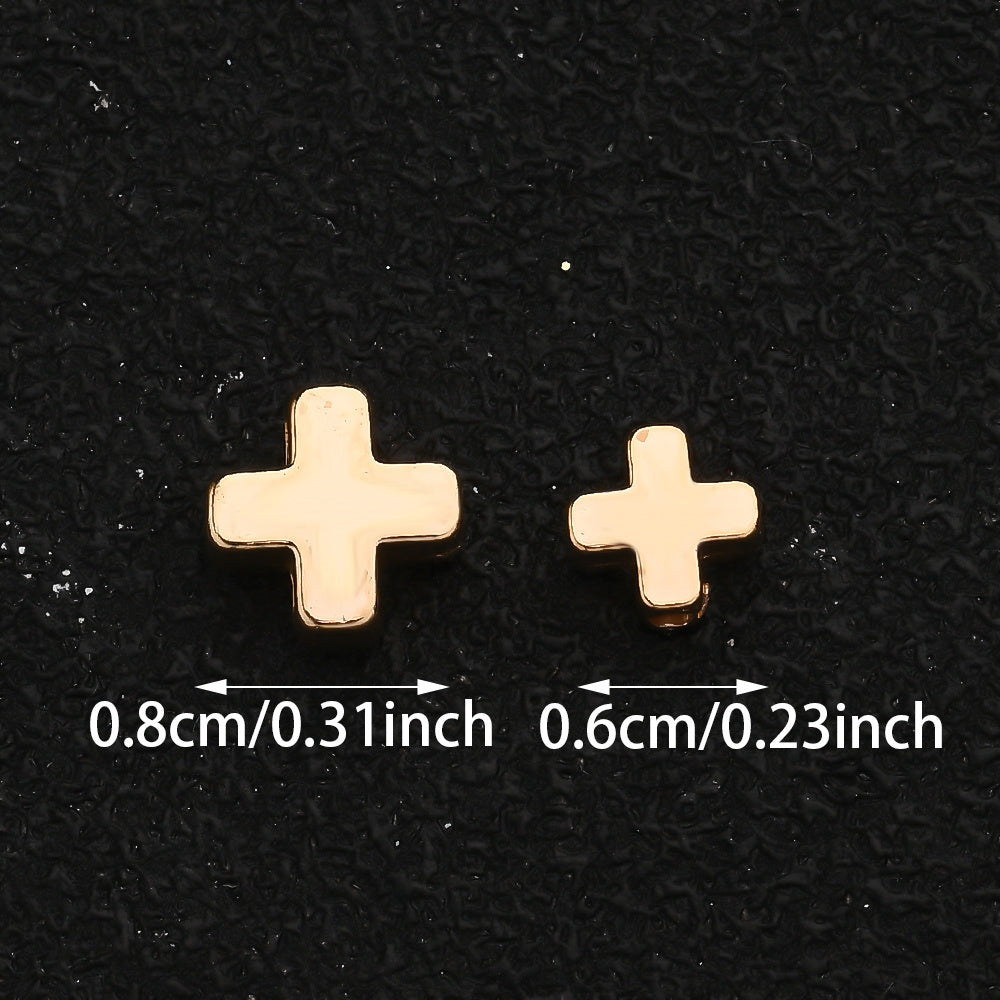 Gold & Silver CCB Cross Spacer Beads