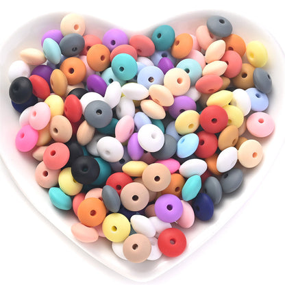 Assorted Silicone Lentil Abacus Focal Beads