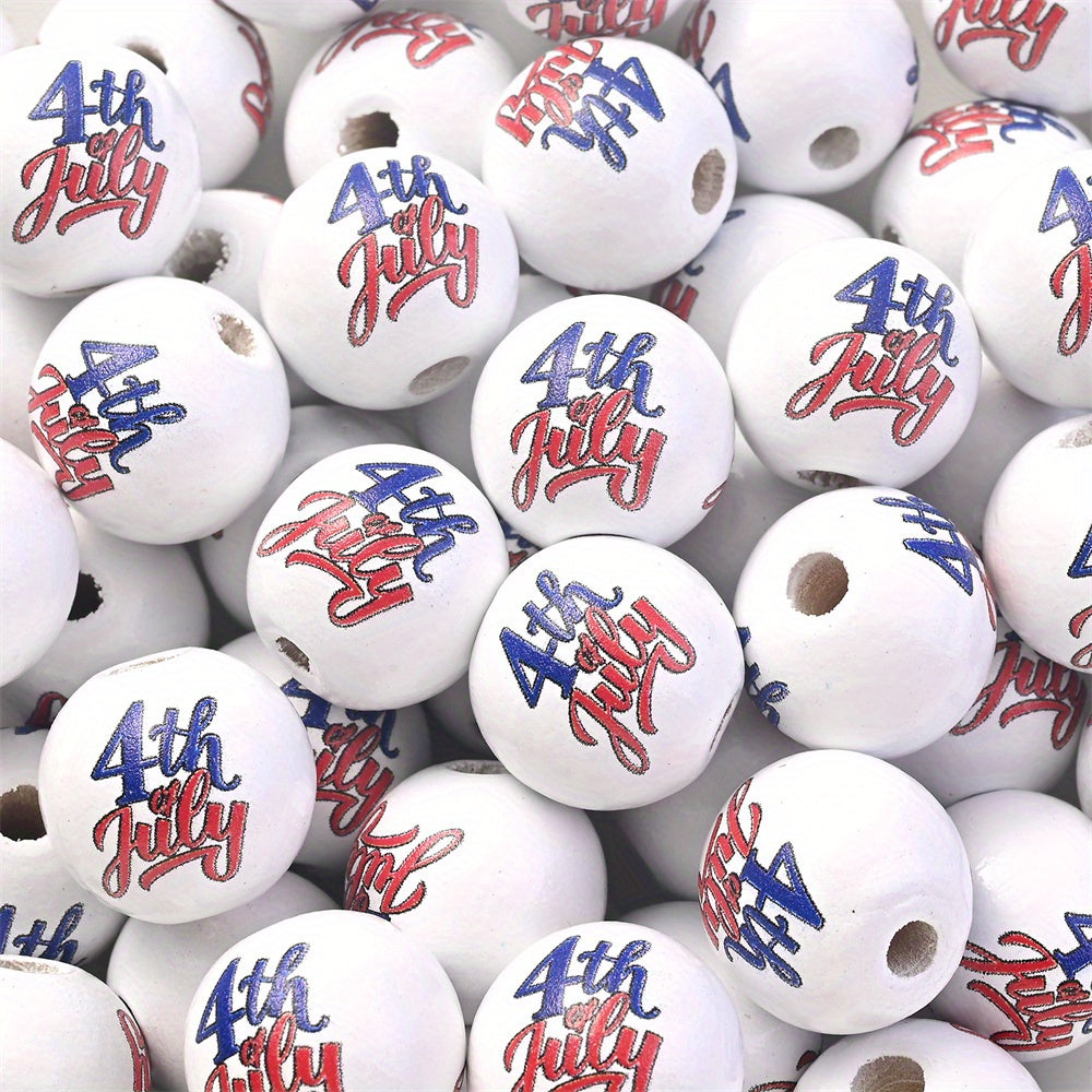 10PCS 16mm Animal Print Round Wooden Bead Set