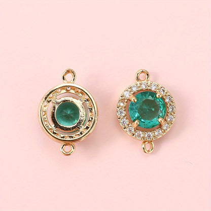 Round Glass Rhinestone Pendants