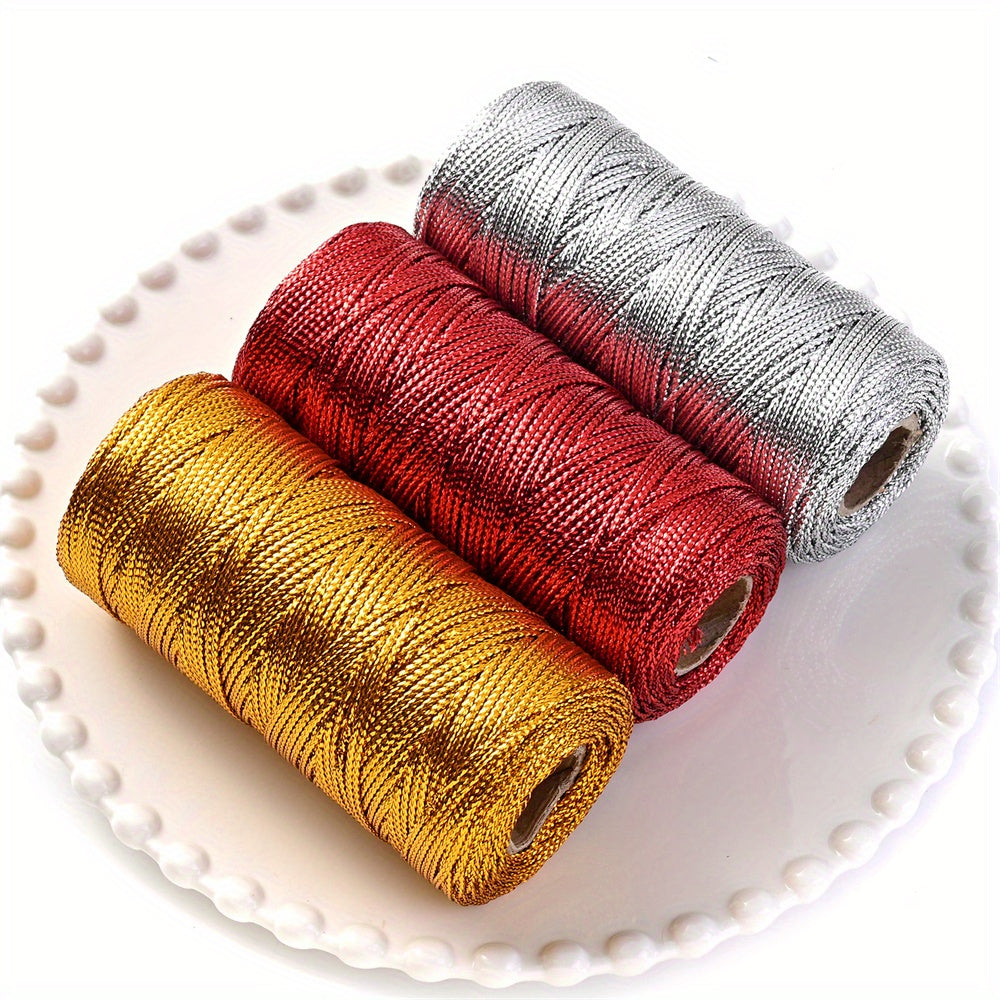 Gold Silver Red Braided Thread