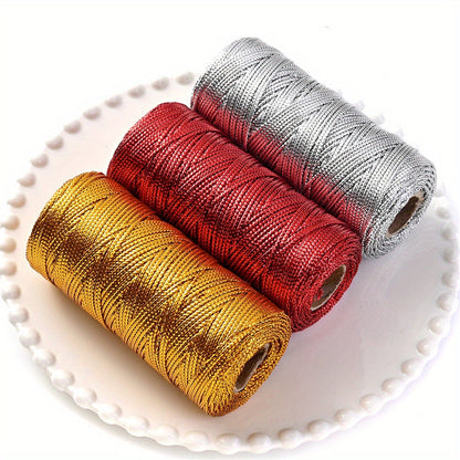 Gold Silver Red Braided Thread