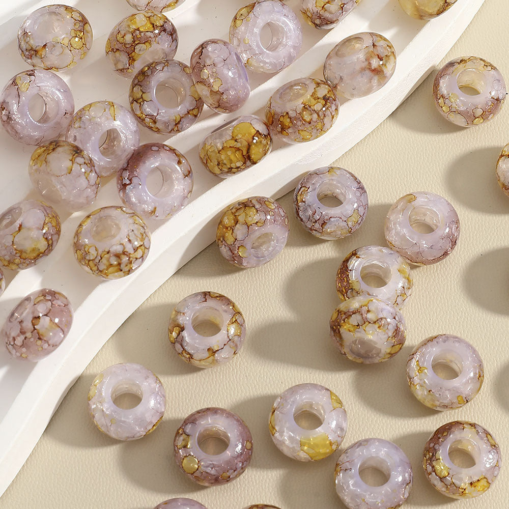 Ink Spatter Large Hole Acrylic Beads
