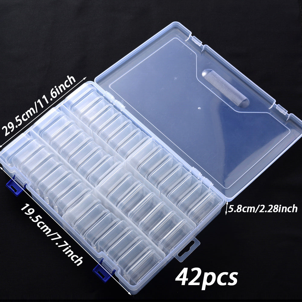 14-Piece Transparent Plastic Jewelry Storage Box Set