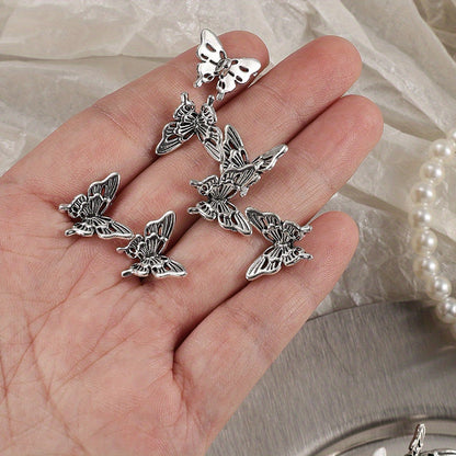 20PCS Retro Silver-Tone Hollow Butterfly Charms