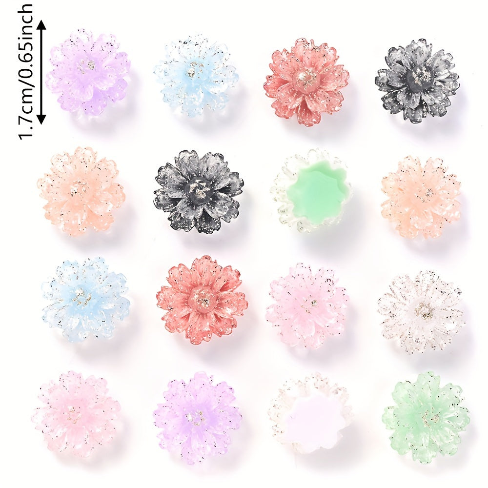 20PCS 17mm Luminous Flower Acrylic Bead Set