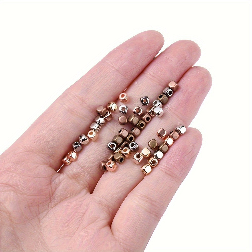 100PCS 3mm Multicolor Cube CCB Spacer Bead Set