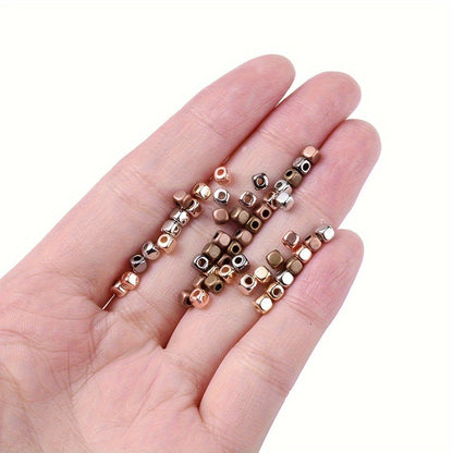 100PCS 3mm Multicolor Cube CCB Spacer Bead Set