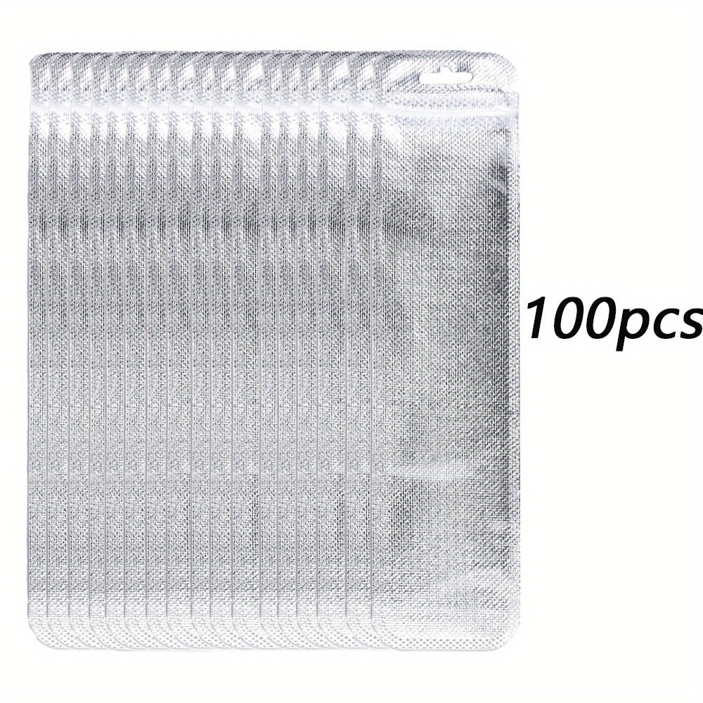 50/100-Piece Holographic Laser Resealable Packaging Bags