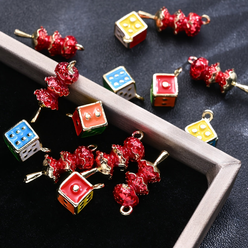 Candied Gourd Dice Alloy Pendants