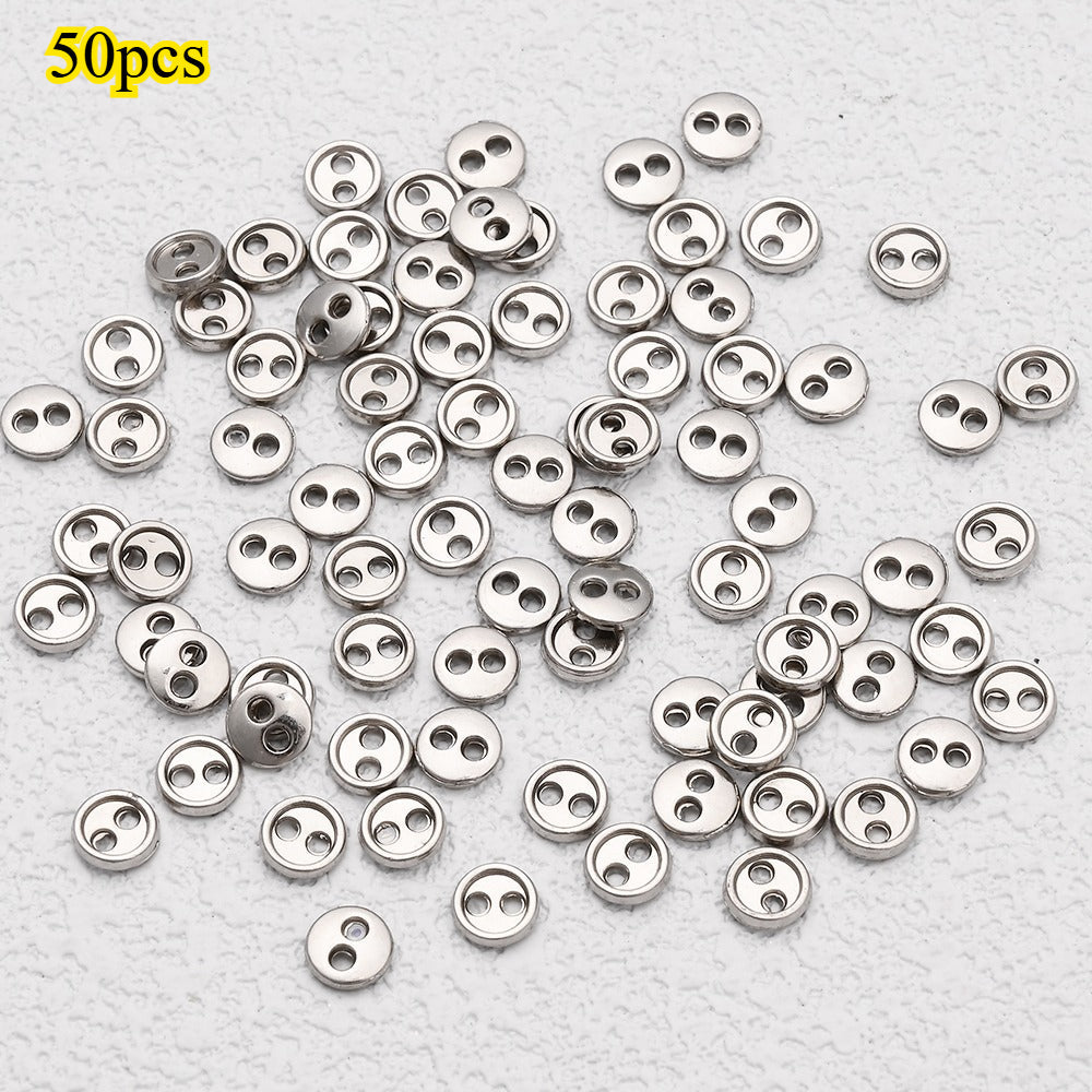 50-Piece 3/4/5 mm Mini Metal Sewing Buttons