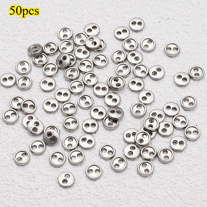 50-Piece 3/4/5 mm Mini Metal Sewing Buttons