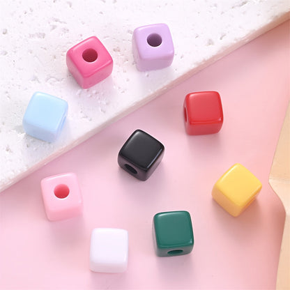Mixed Color Square Acrylic Beads