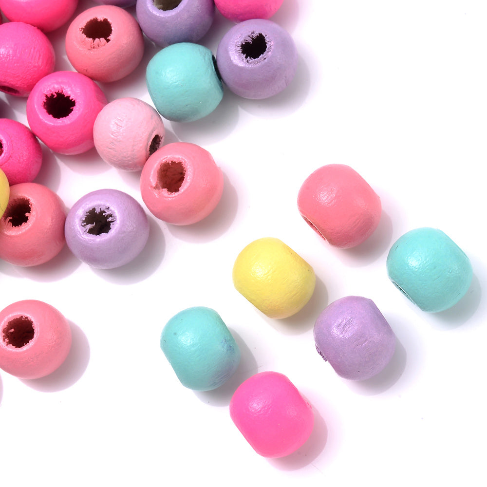 Colorful Round Wooden Spacer Beads