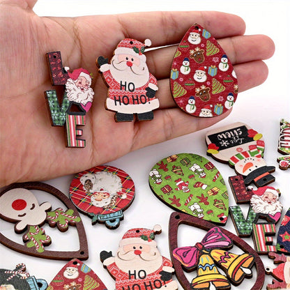 Christmas Painted Wooden Hanging Pendants