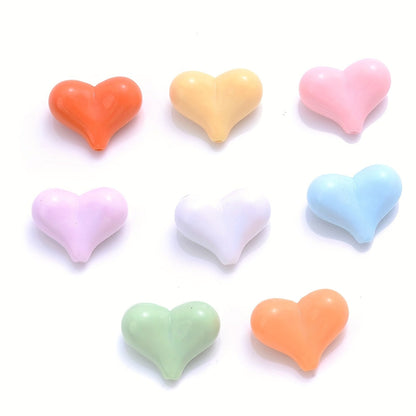 20PCS 17×21mm Multicolor Acrylic Heart Spacer Beads
