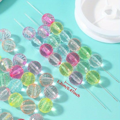 Mixed Color Transparent Cut-Off Acrylic Beads