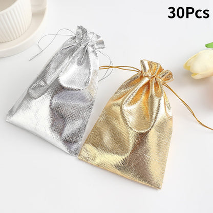30-Piece Gold & Silver Drawstring Jewelry Gift Bags
