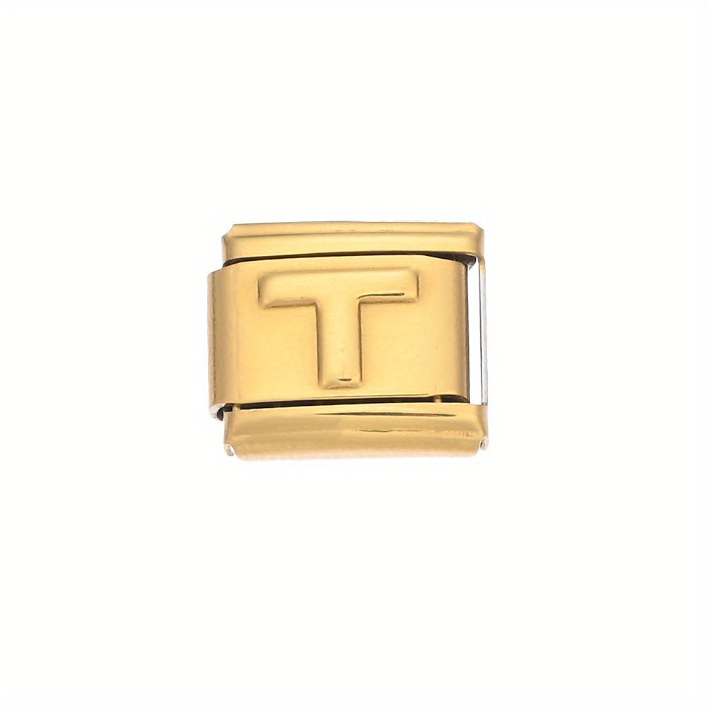 Golden Alphabet Alloy Bracelet Module