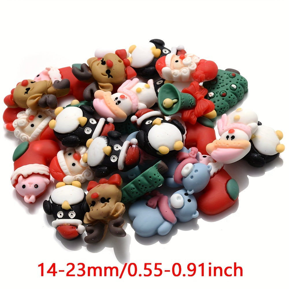 20PCS 14–23mm Multicolor Christmas Resin Bead Set