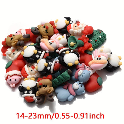 20PCS 14–23mm Multicolor Christmas Resin Bead Set