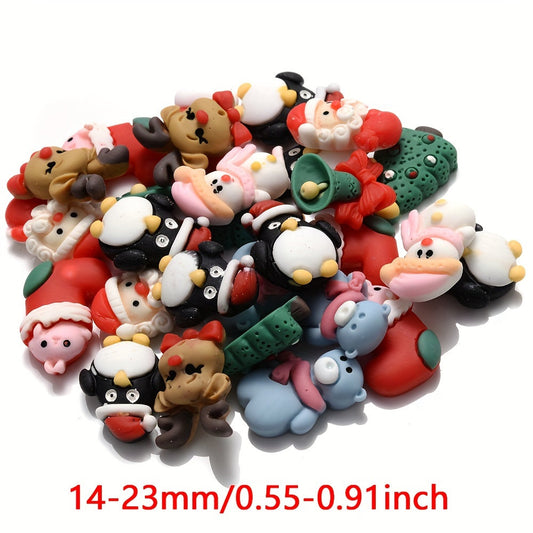 20PCS 14–23mm Multicolor Christmas Resin Bead Set