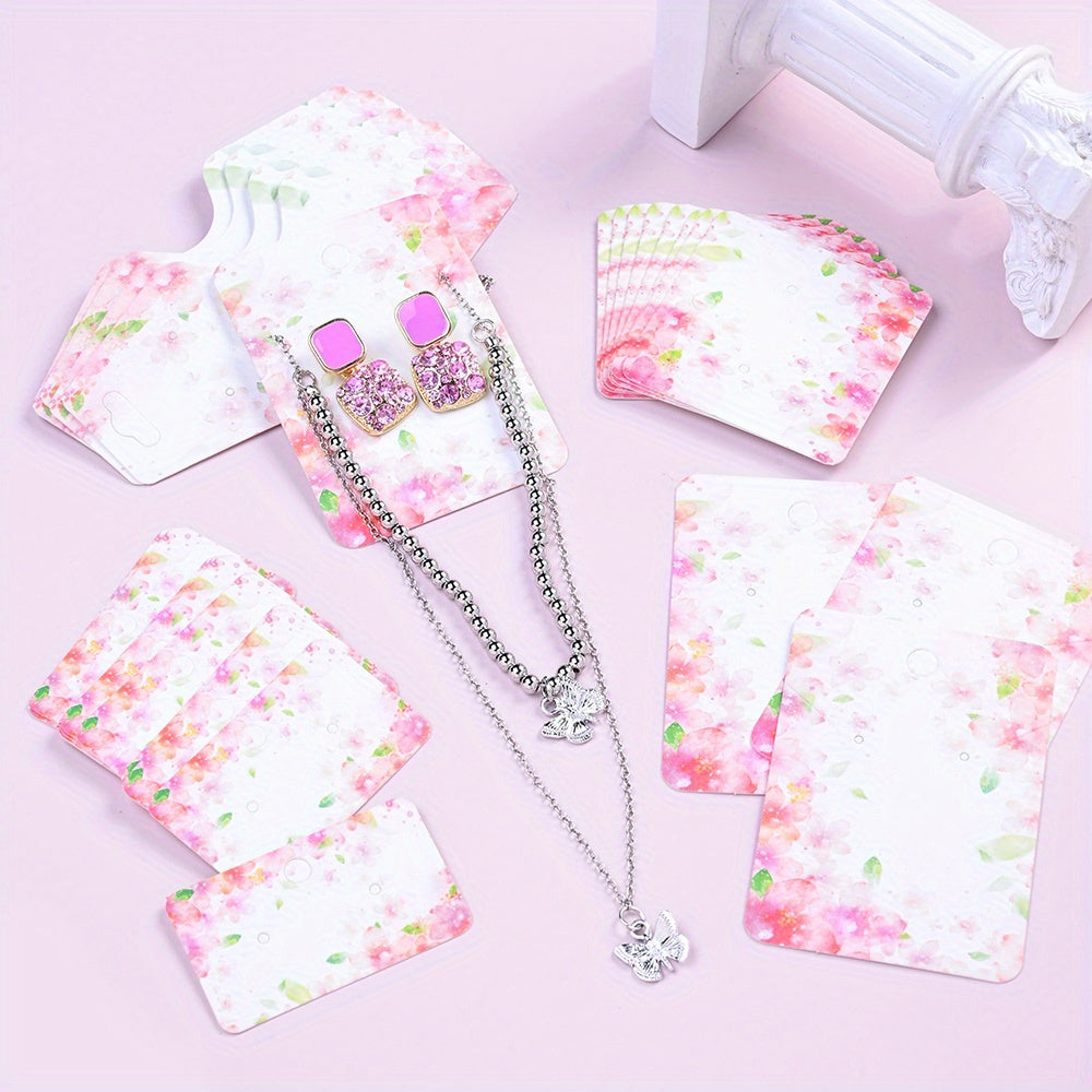 Flower Green Leaf Jewelry Display Cards