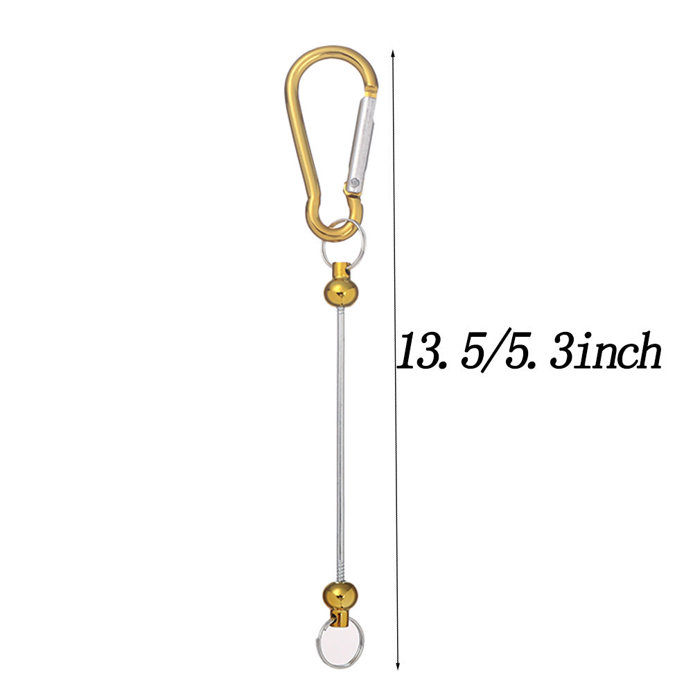22-Piece Multicolor D-Shaped Beadable Keychain Hooks