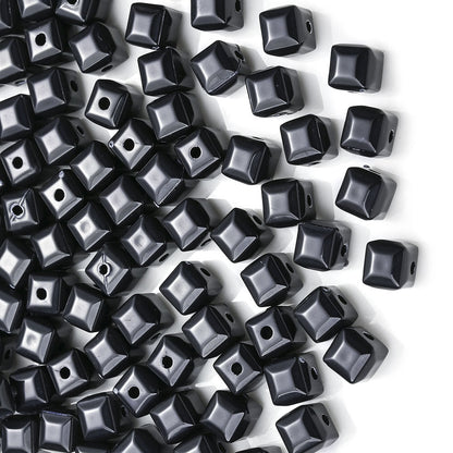 100-Piece 7 mm Multicolor Luminous Square Acrylic Beads