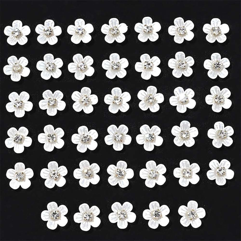 Petal Rhinestone Flower Flatback Beads
