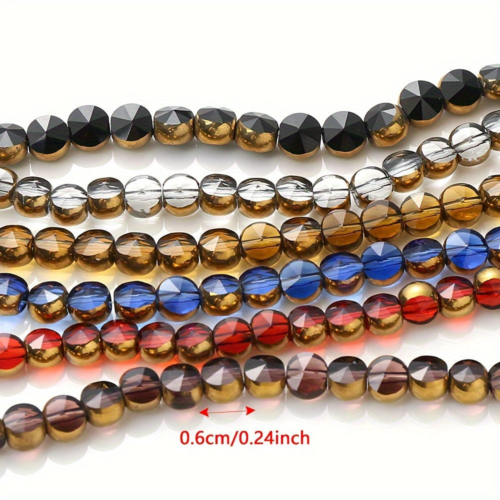 49PCS 6mm 16-Sided Faceted Glass Bead Set