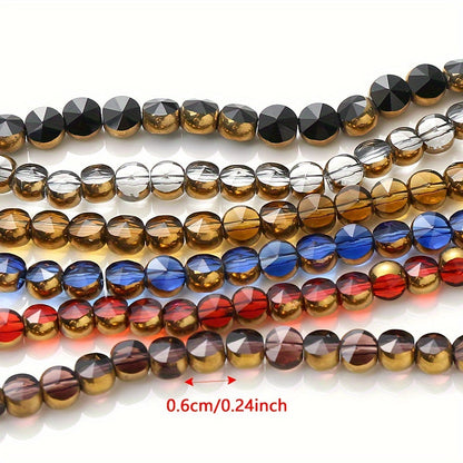 49PCS 6mm 16-Sided Faceted Glass Bead Set