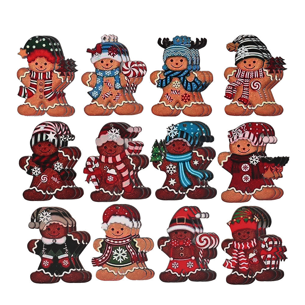 Wooden Gingerbread Man Christmas Ornaments