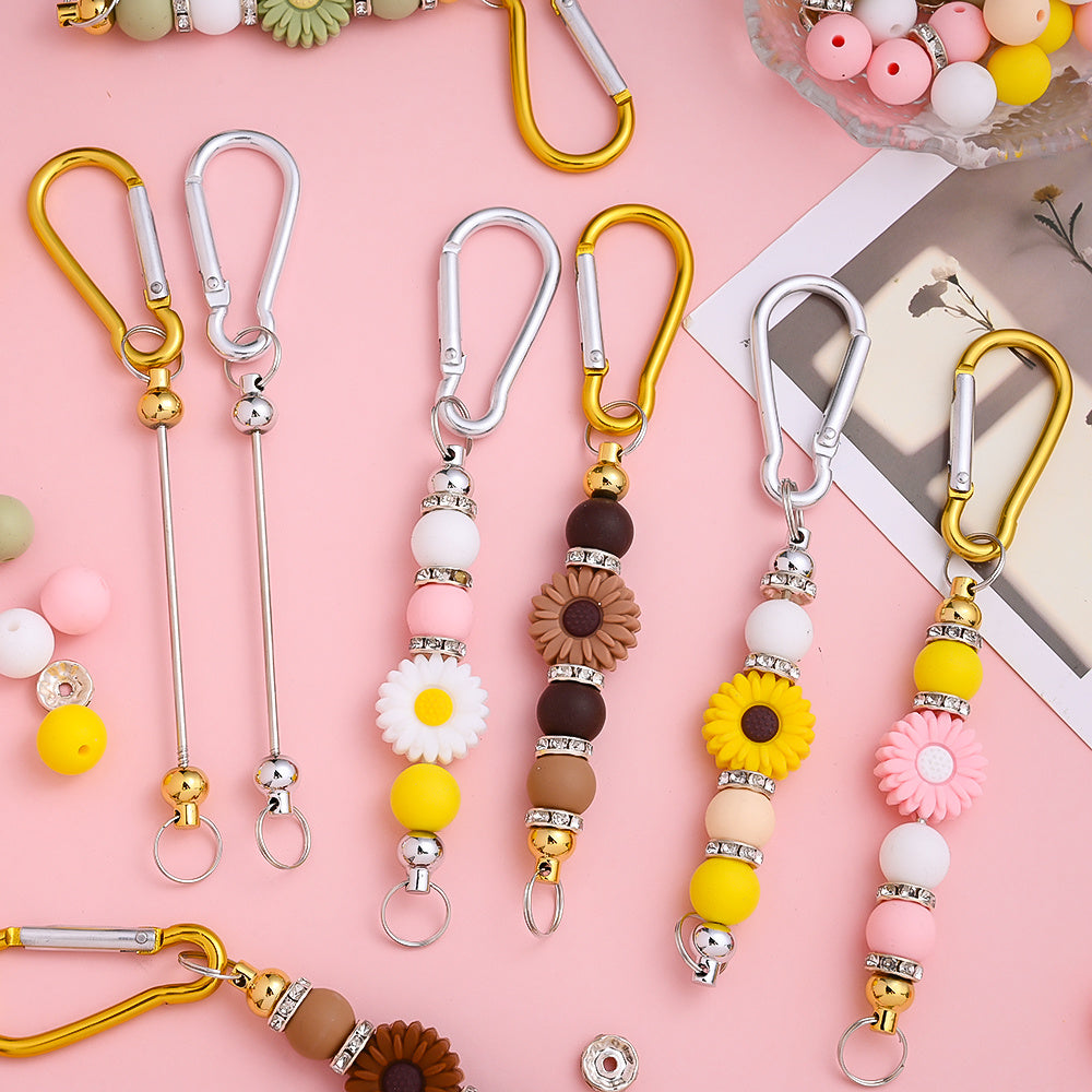 Sunflower Silicone Bead Keychain DIY Kit