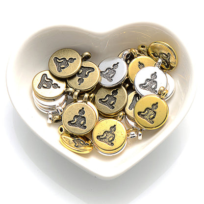 Round Buddha Alloy Pendants