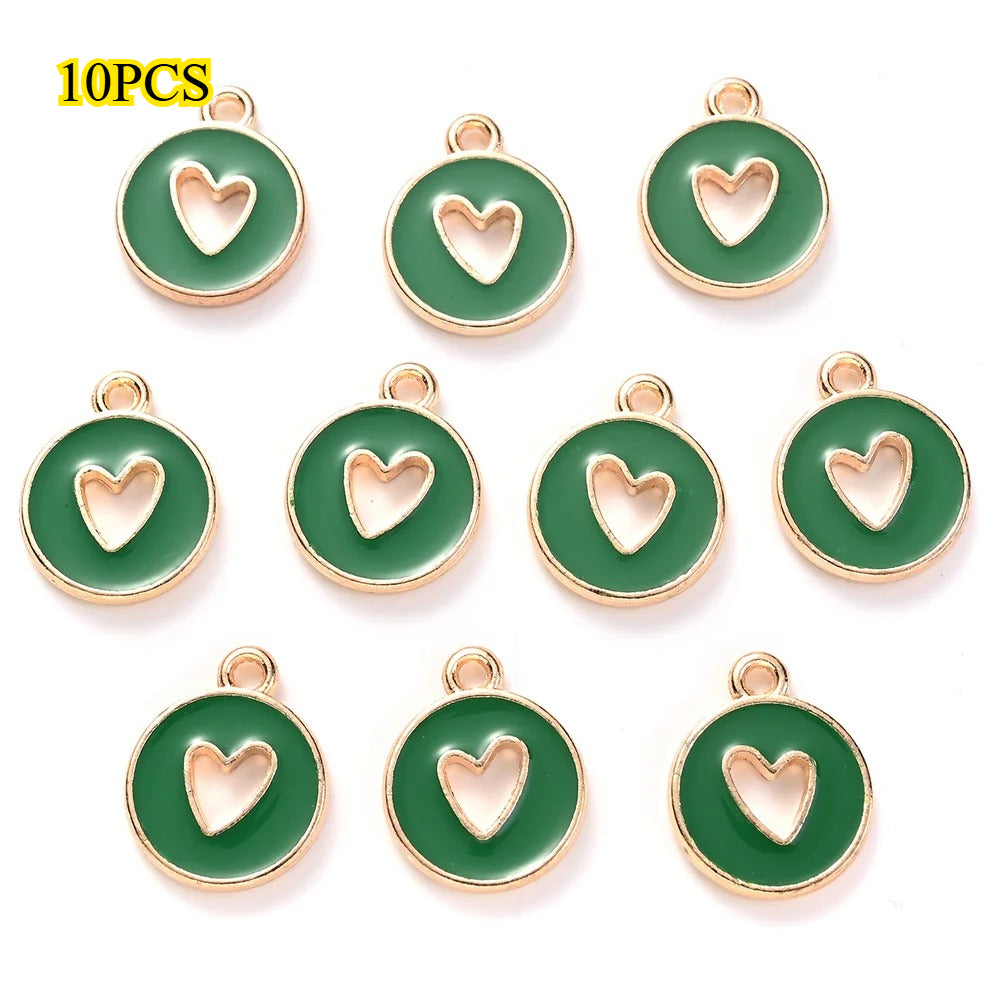 Valentine's Day Round Openwork Heart Alloy Charms
