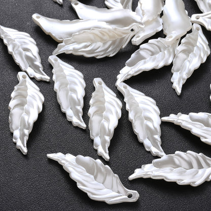 White Leaf Acrylic Beads