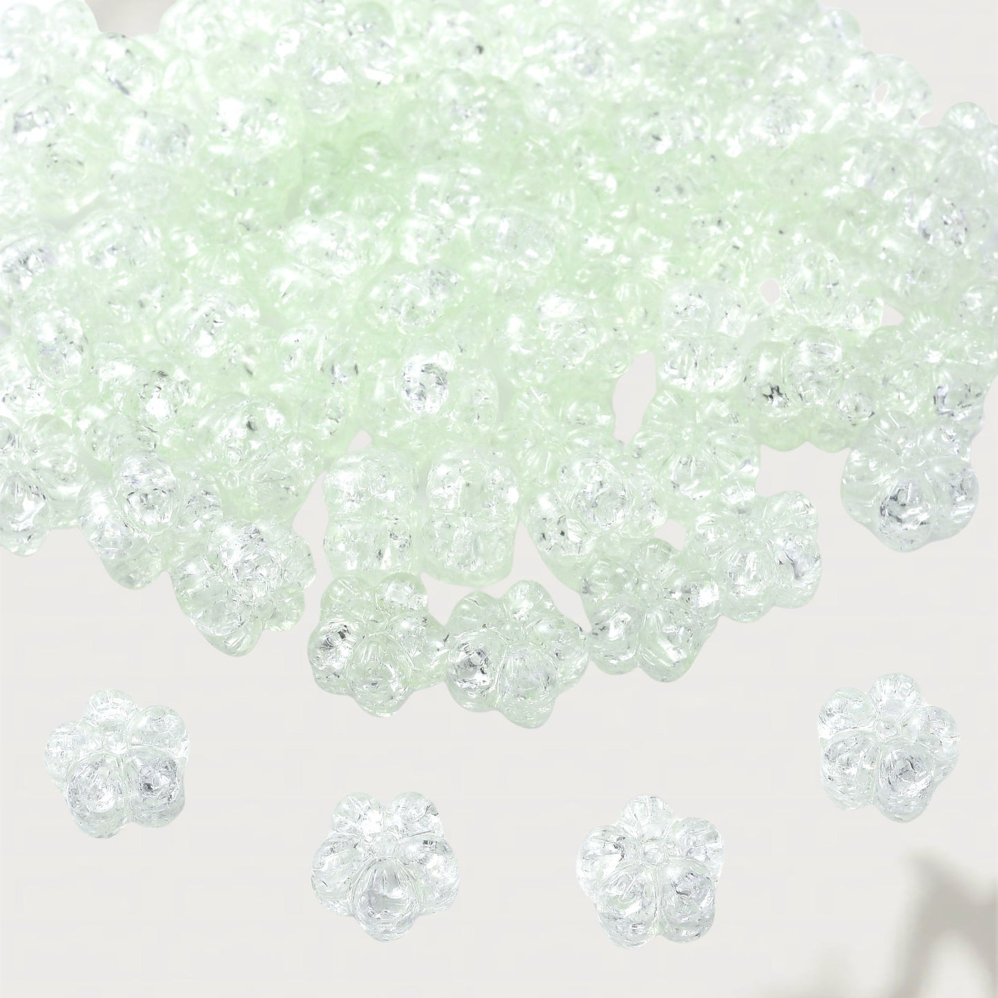 Clear Acrylic Flower Spacer Beads