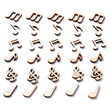 Wooden Music Note Decorative Embellishments