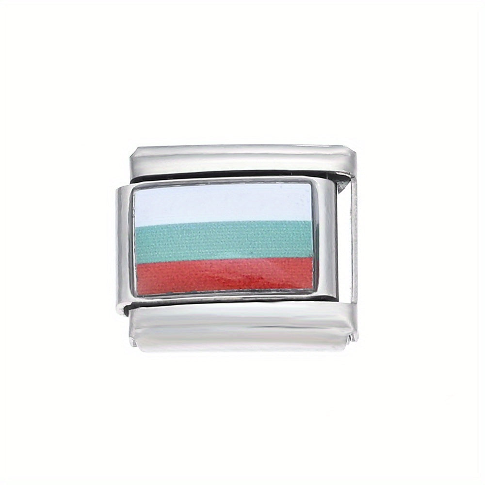 World Flag Alloy Bracelet Module