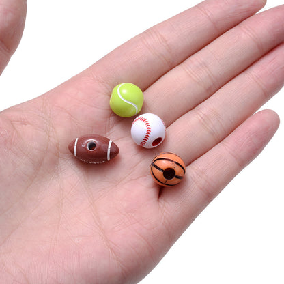 Sports Theme Wooden Beads