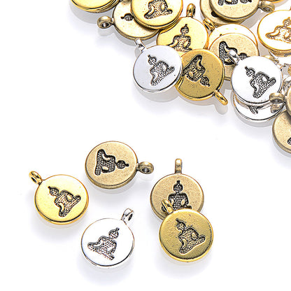 Round Buddha Alloy Pendants
