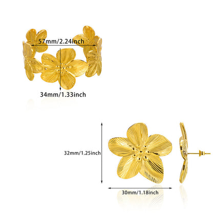 Golden Flower Jewelry Set