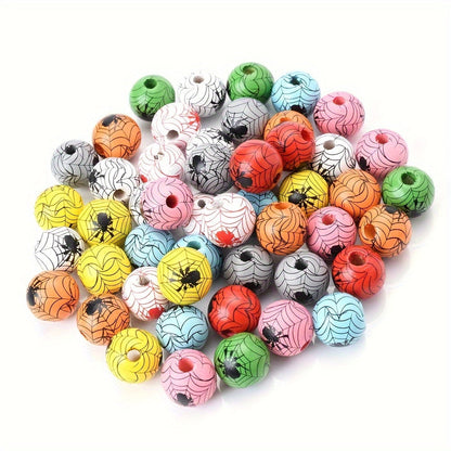 Halloween Spider Web Wooden Spacer Beads