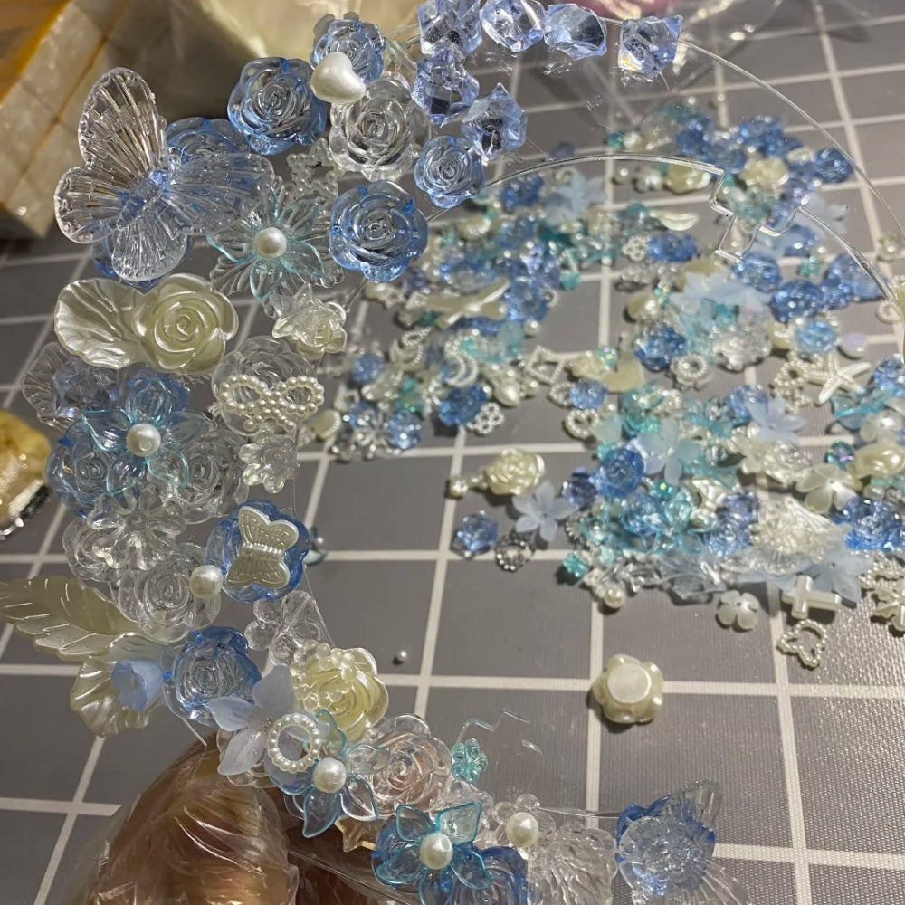 Acrylic Flower Leaf Charms Set