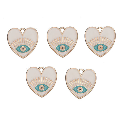 Evil Eye Heart Pendants Charms