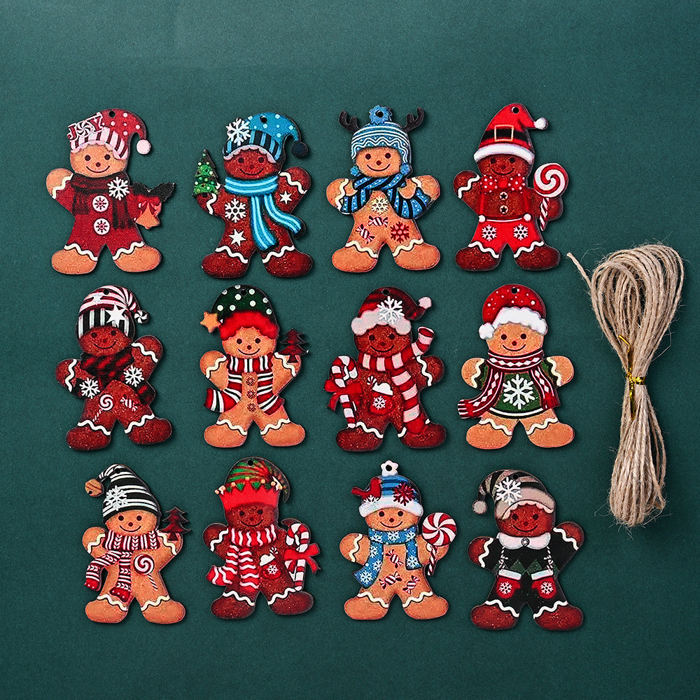 Wooden Gingerbread Man Christmas Ornaments