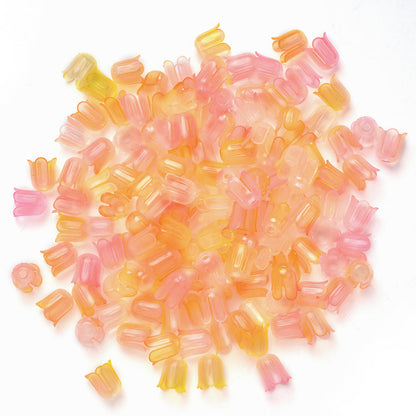 2026 New Arrival 10×11mm Gradient Flower Acrylic Bead Caps