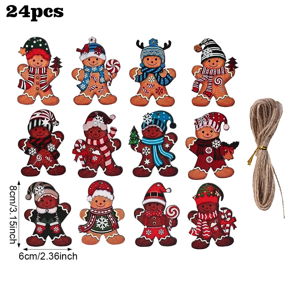 Wooden Gingerbread Man Christmas Ornaments