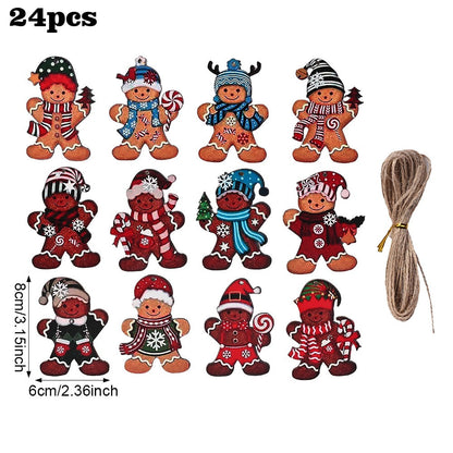 Wooden Gingerbread Man Christmas Ornaments